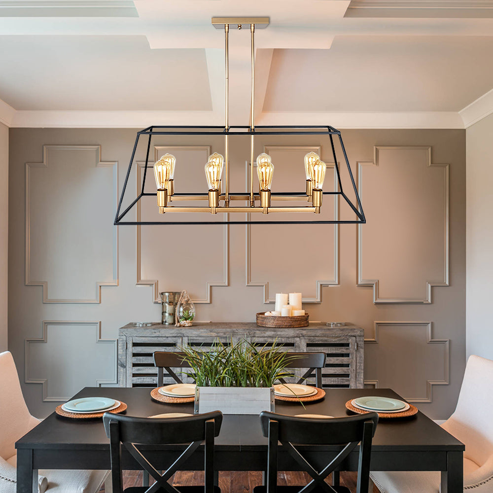 Rectangle Kitchen Island Chandelier &mdash; kitchen view