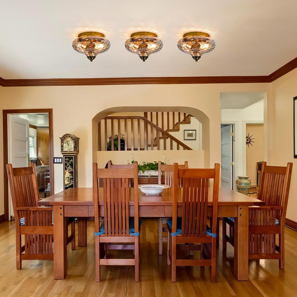 Glass Flush Mount Ceiling Light